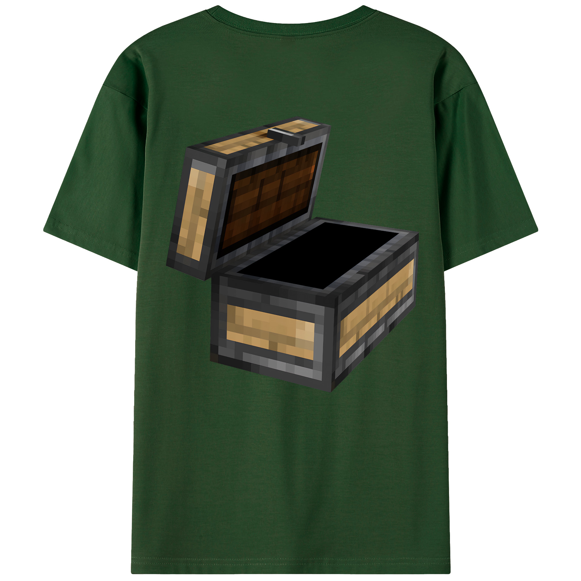 （画像用） マインクラフト ブロックの世界 Minecraft MC Block world 綿100％半袖Tシャツ（背面プリント）